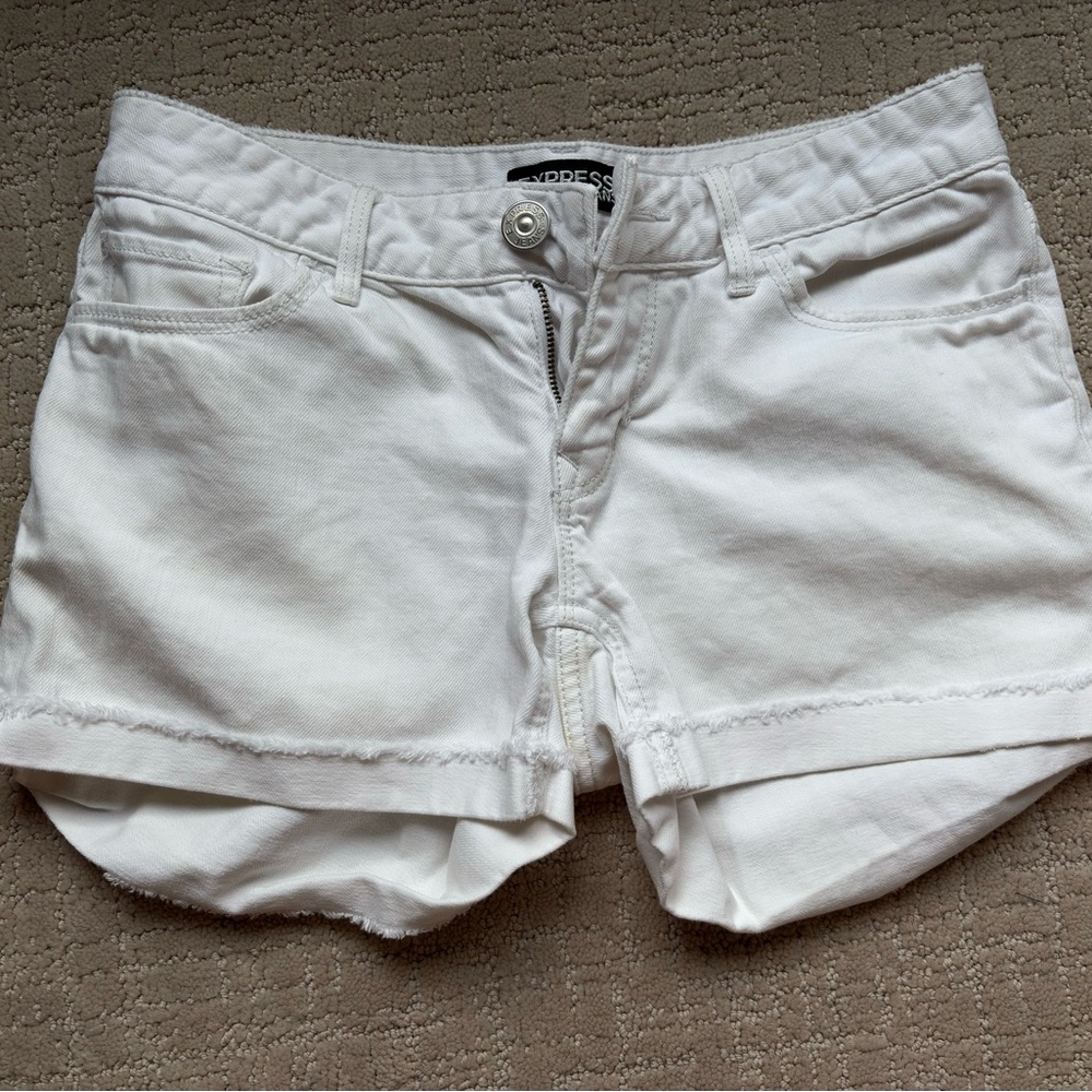 Express Women's White Denim Shorts